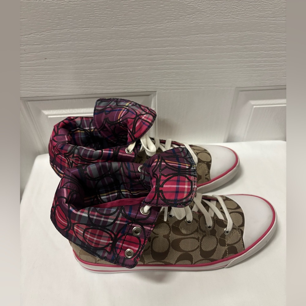 Coach Women Ankle Sneakers Signature Pattern Shoes Size 10 - Picture 2 of 16